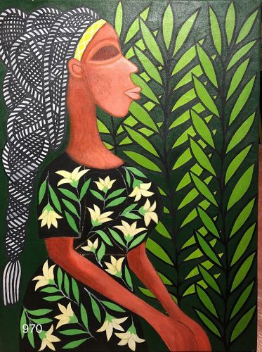 African Princess by Ephrem Kouakou 48X40"