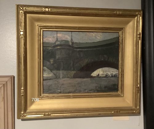 Walter SLEDE oil on canvas titled, Ponte Neuf Paris