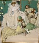 “Her Wedding Day” by artist John Gannam  watercolor gouache 24x18 inch
