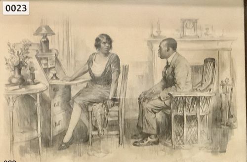 American Artist J.J. Gould Illustration Drawing Circa 1900