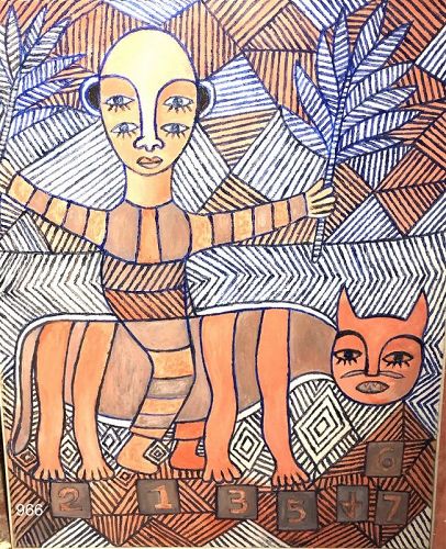 Riding Tiger Abstract by Ephrem Kouakou 48X40"