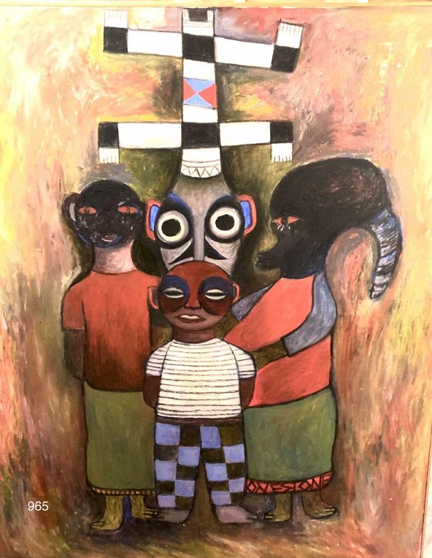 Abstract Figure Family by Ephrem Kouakou 48X40"