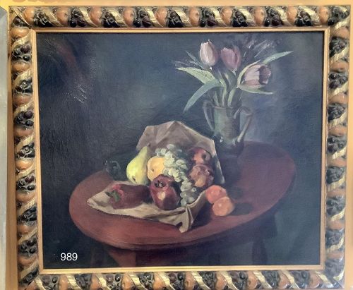 Artist Gregory McLoughlin Modernist Still Life With Fruit 24”x 30”