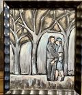 “A Couple In The Park” By American Master Artist Anne, Oil 11x19”
