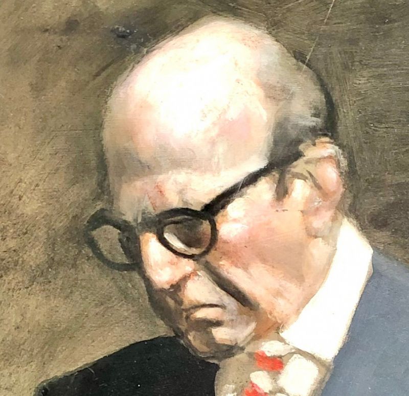 Portrait of Milton Friedman by American Artist Rafael Soyer 1889-1987