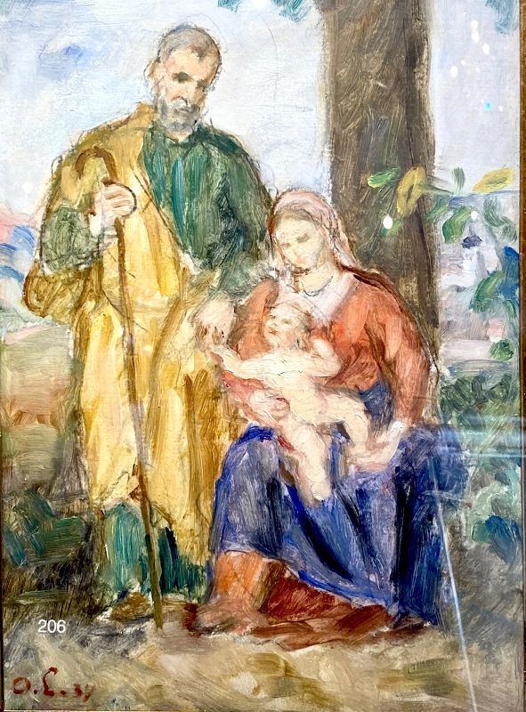 Oldrich LAZAK Slovenian Artist “Holy Family”1884 oil painting