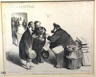 French artist Honoré Daumier “Salees des Elections” lithograph 10x12”