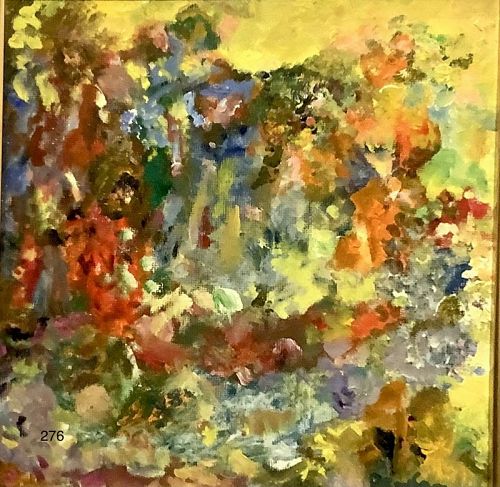 American Master Joseph Dawley 1936-2008  Floral Abstraction 8” x8”