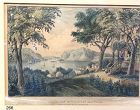 Courier and Ives “View of Hudson River” nineteenth Century Print