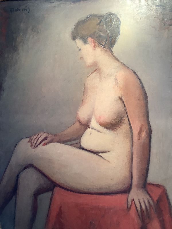 Florida Artist Purdy “Nude Sitting” oil on canvas