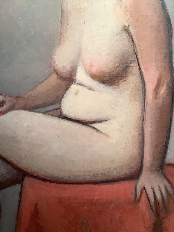 Florida Artist Purdy “Nude Sitting” oil on canvas