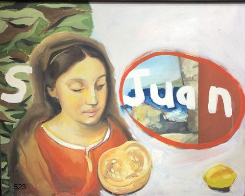 Paco Lane American Artist “Fruit Vendor, San Juan” oil on canvas