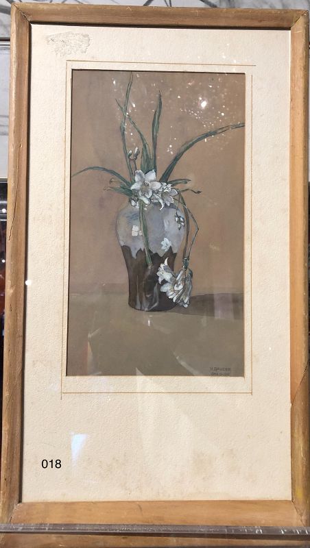 Day Lilies in Japanese Vase by H. Bauder