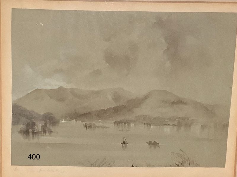 Windermere  from Belle Isle English 1840s Gouache