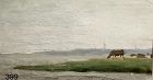 Russian Artist “cows near the Sea” Oil 4 x 7.5