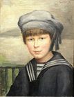 Artist E. MARTH, Young Boy in a Sailor Suit Oil