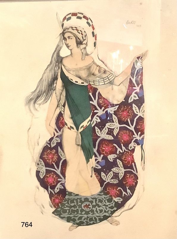 Leon Bakst Ballet Russe Artist “A Woman from Judith” watercolor