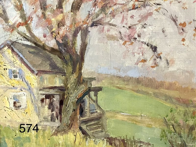 Artist A. COLBERT “ THE OLD HOMESTEAD” oil on canvas 11 x 12“