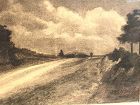 American Landscape Drawing circa 1900 Signed Vicent