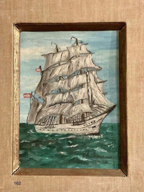 “Gorch Fock” German Sailing Ship, Oil on Canvas 14 x 11“
