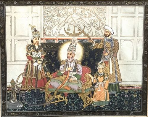 Mughal Watercolor with gold highlights 7 x 8 1/2“
