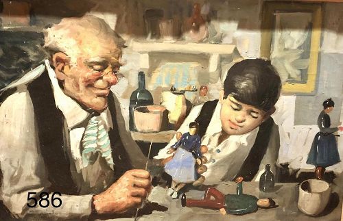 Italian Artist Garafolo de Luca, "Pinnochio and Geppetto"