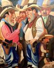 Boris Zherdin,Belorussian Artist “Cowboys” b.1950 30x24”