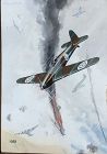 British Artist William MCDOWELL  Dogfight Bombers,WW2 oil 15x11”