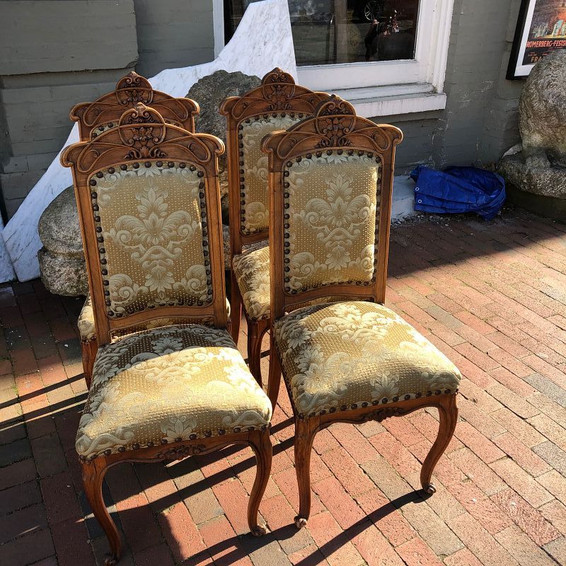 French Art Nouveau Set of Four Side Chairs Circa 1890