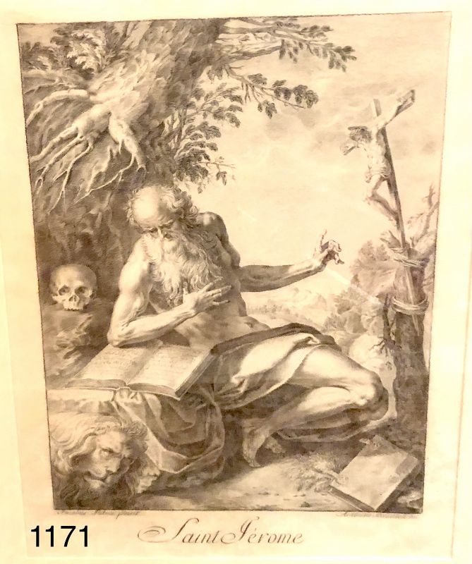 Antonius BRACCIOLI Eighteenth Century  Drawing  Saint Jerome 21x13”