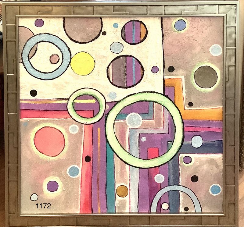 Anne Lane American Master Artist Abstraction Bubbles 24x24”