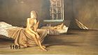 William David Hanna b.1941 Watercolor Dry brush Nude