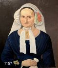 Unsigned Nineteenth Century  Portrait of a Woman with vail Oil 24x22”