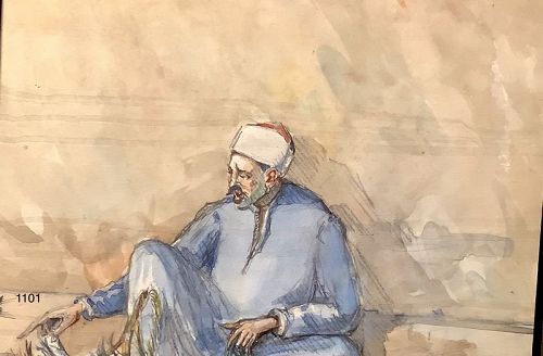 Beautiful Watercolor Arab Man 9x14”