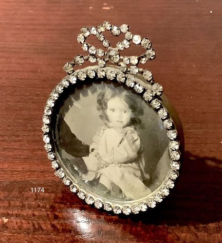 Russian circa 1900 Crystal and gilded Frame  2.5x3”