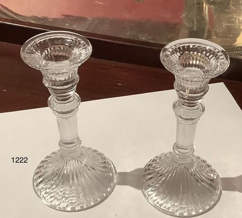Important French Miniture Glass Candlesticks