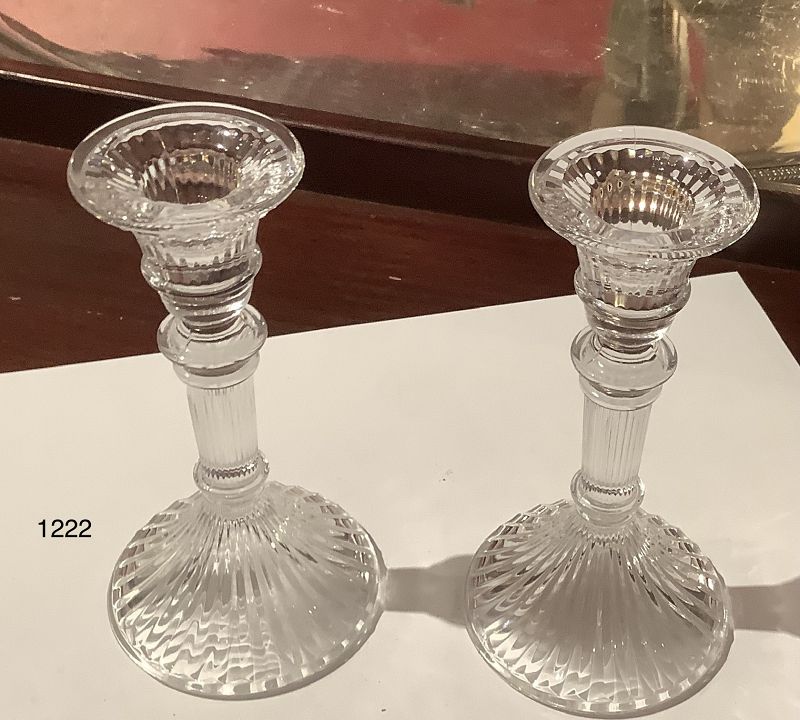 Important French Miniature Glass Candlesticks