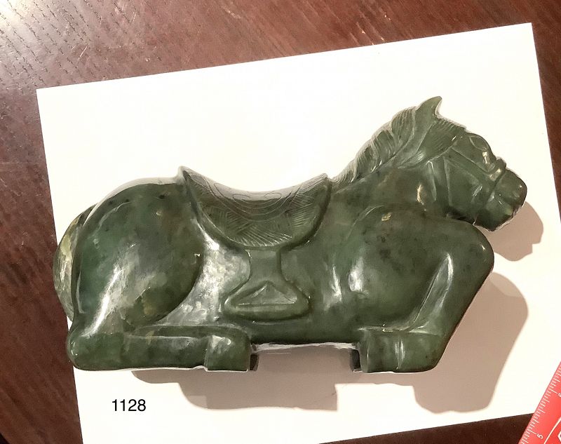 Chinese Ming Dynasty Carved Jade Horse 5.5 x 8.5“