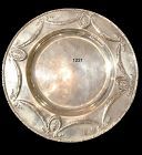 19th c German Sterling Silver Platter Cameo Portraits 15”