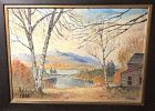 New York Artist S.Packer “Lake George” 1920s Oil  27x34”