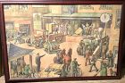 Germany 1930s period Lithograph “Modernist Workers” 27x39”