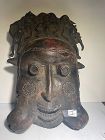 Cameroon Grasslands Bronze Mask Sculpture