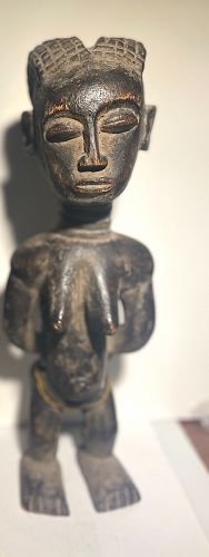 African Dan Figure with Beads & Child