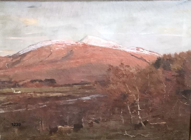 Thomas Hunt Scottish Highland Mountainscape Nineteenth Century 33x36”