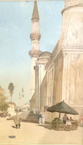 American Francis Hopkinson Smith 1838-1915 View of Cairo  21 x 32”