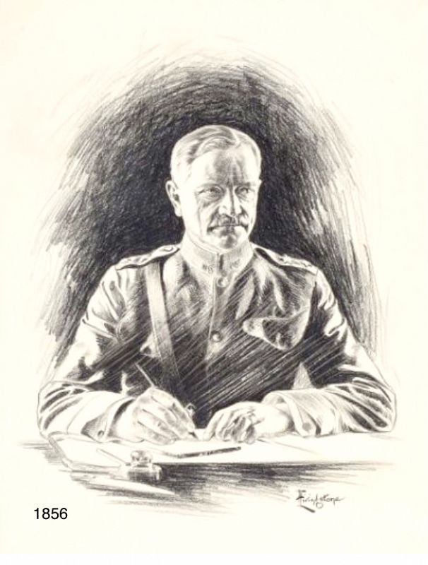 F. Livingstone Artist Charcoal Portrait of General Pershing  29x24”