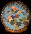 Japanese Meiji period Cloisonné Charger with stand 18”d