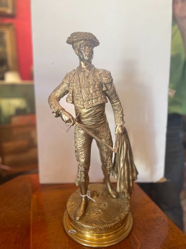 Pierre Jules  Mêne French Artist Bronze Gilded Sculpture Matador 21”