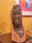 African Maasai Woman Wooden Bust