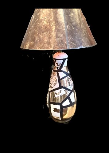 Picasso Style Porcelain Mid Century Modern Table Lamp 36”